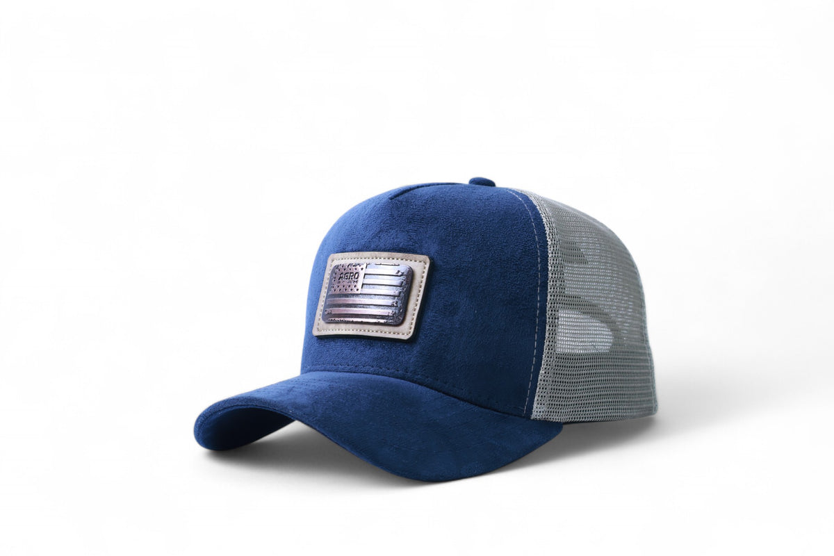 Boné Bandeira EUA Metal Azul Marinho