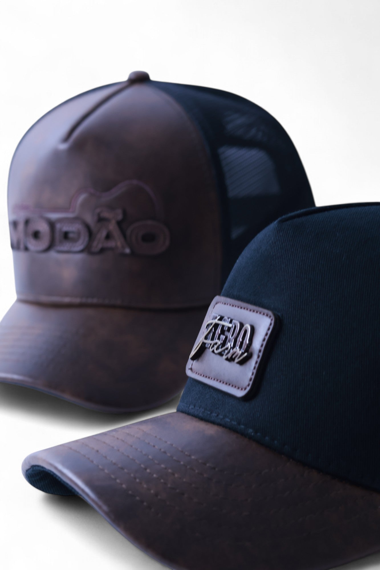 Boné Masculino Feminino Couro Agro farm Metal
