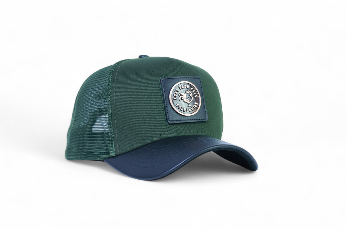 Boné Couro Agro farm Metal