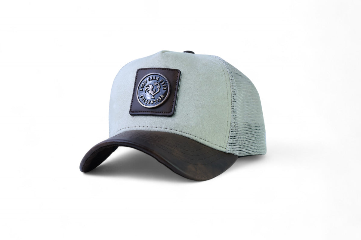 Boné Couro Agro farm Metal Branco