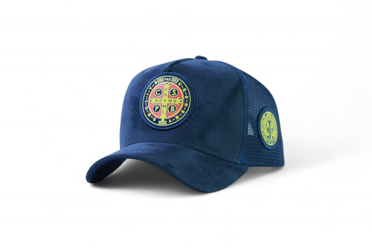 Boné Medalha De São Bento Azul Marinho