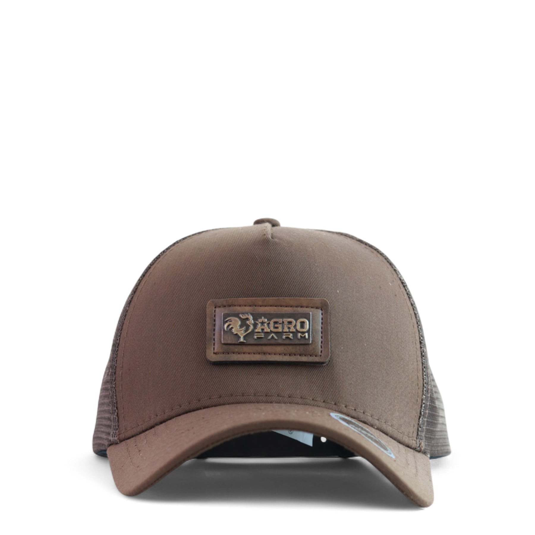 Boné Agro Farm Logo Metal Marrom