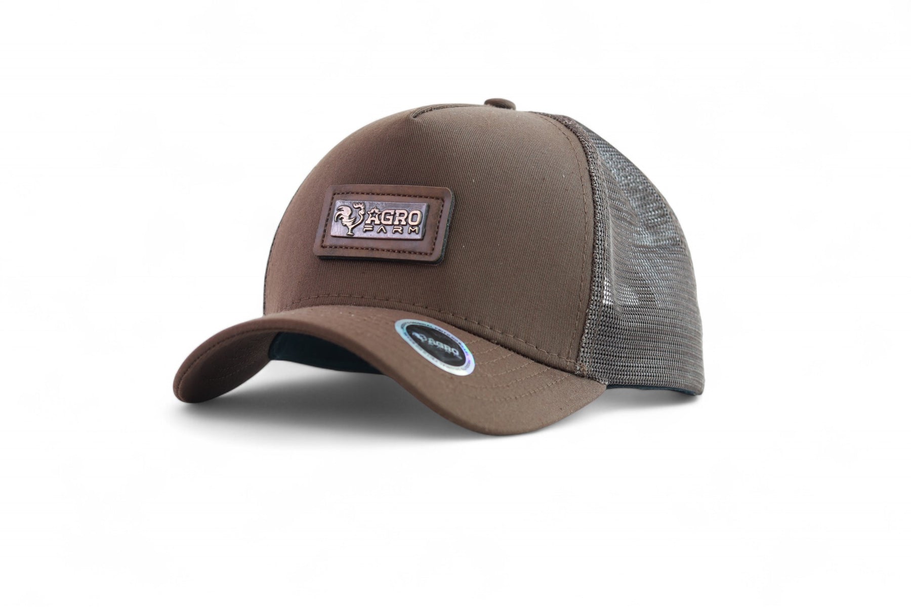 Boné Agro Farm Logo Metal Marrom