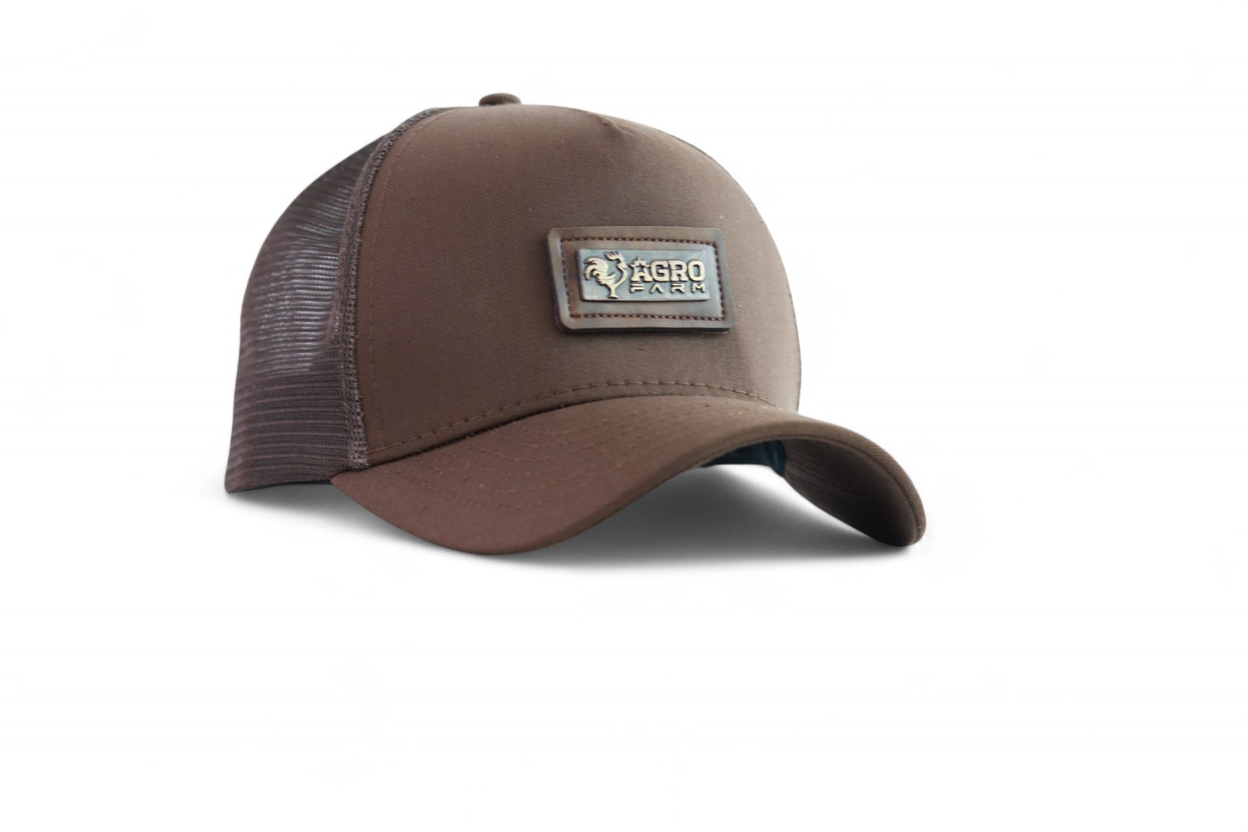 Boné Agro Farm Logo Metal Marrom