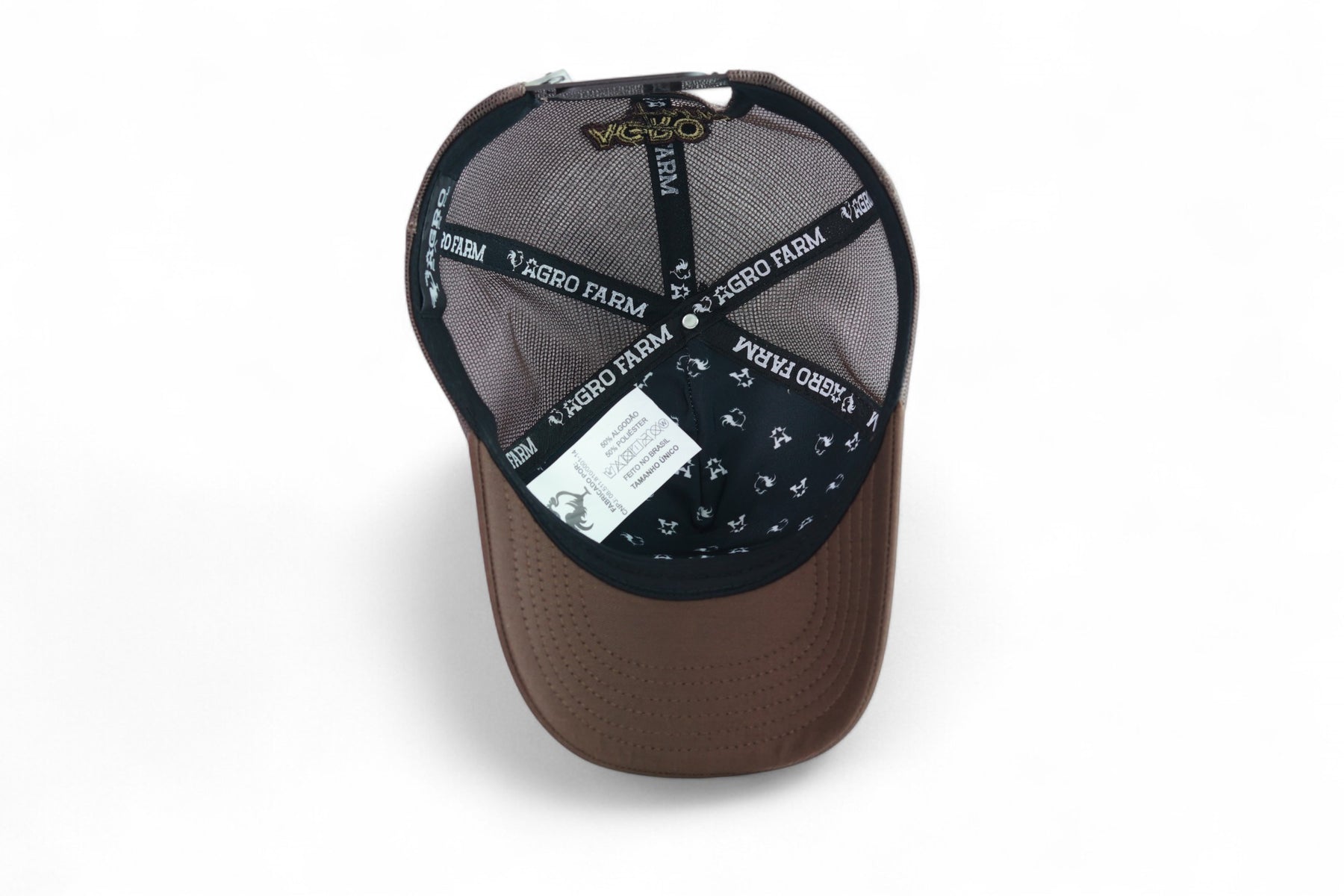 Boné Agro Farm Logo Metal Marrom