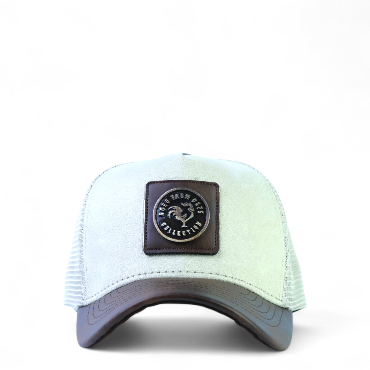 Boné Couro Agro farm Metal Branco