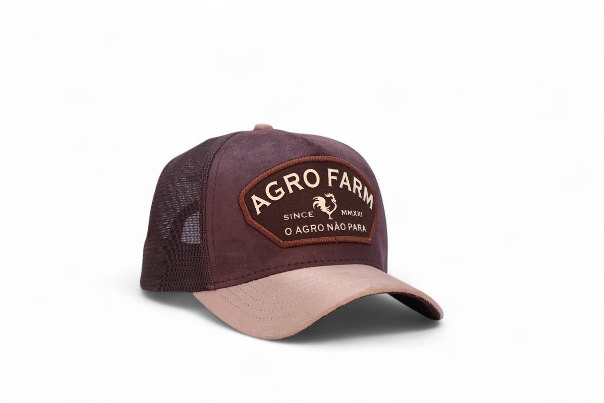 Boné Trucker Masculino Country Logo Suede