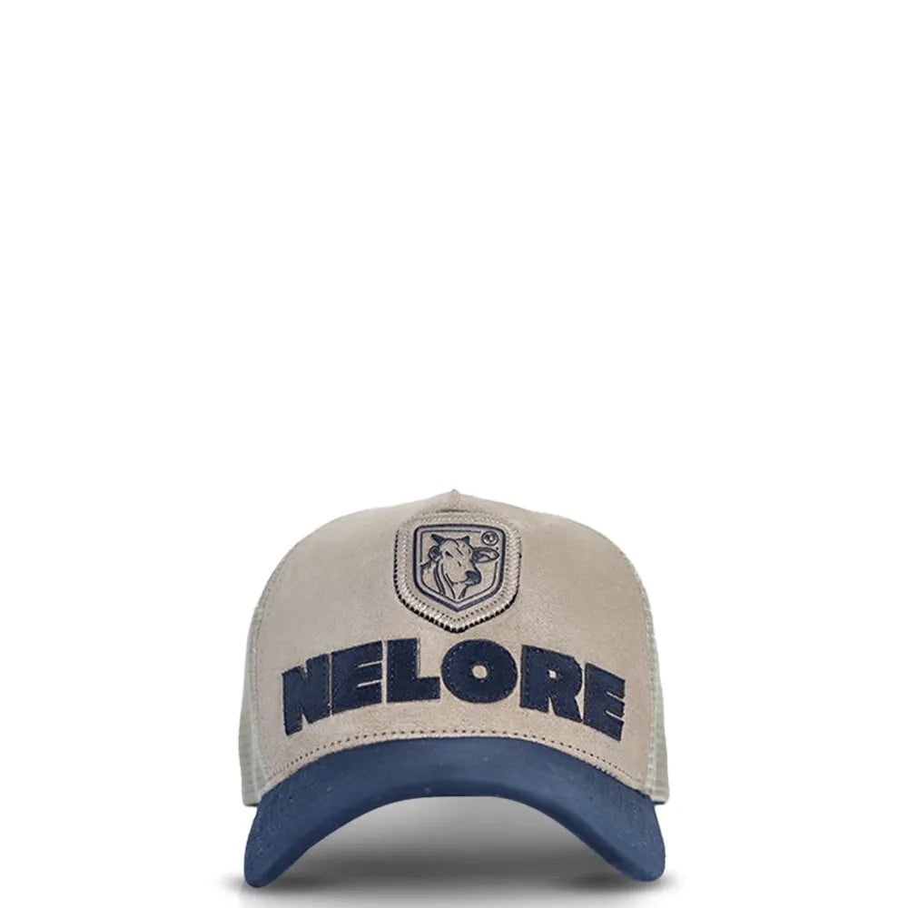 Boné Nelore Masculino Feminino Country Bege e Preto