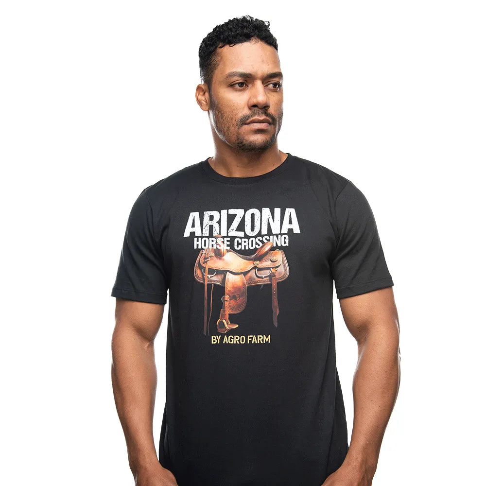Camiseta Country Masculina Manga Curta Agro Farm Arizona