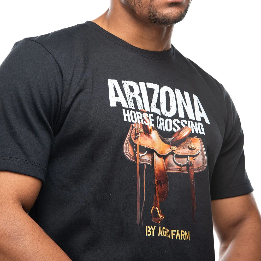 Camiseta Country Masculina Manga Curta Agro Farm Arizona