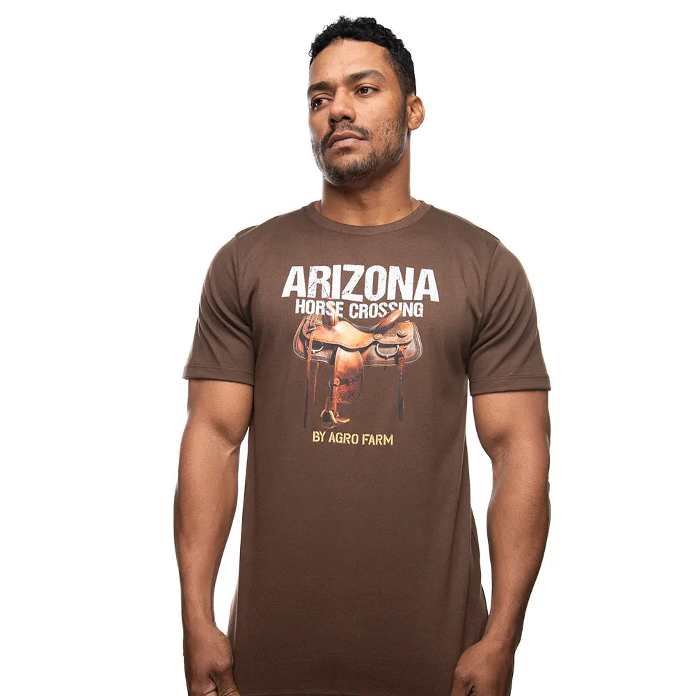 Camiseta Country Masculina Manga Curta Agro Farm Arizona