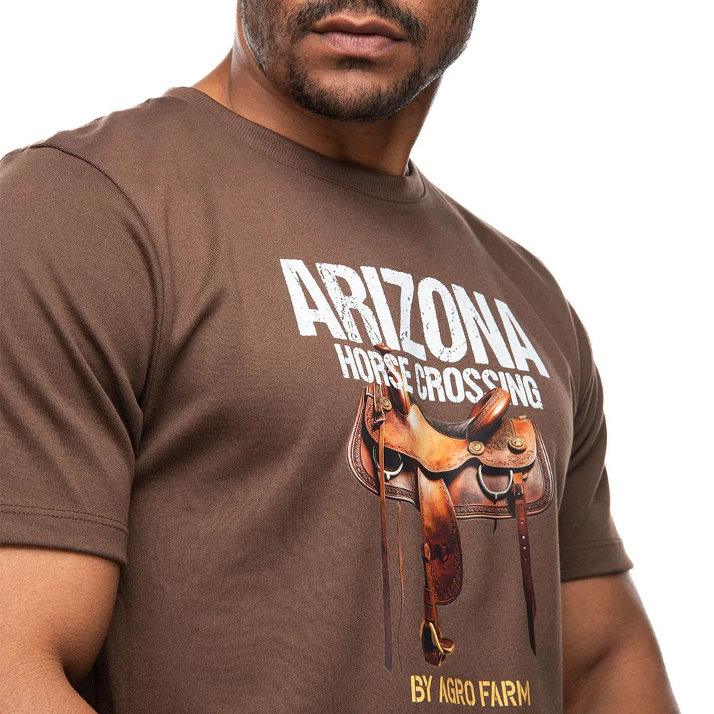 Camiseta Country Masculina Manga Curta Agro Farm Arizona