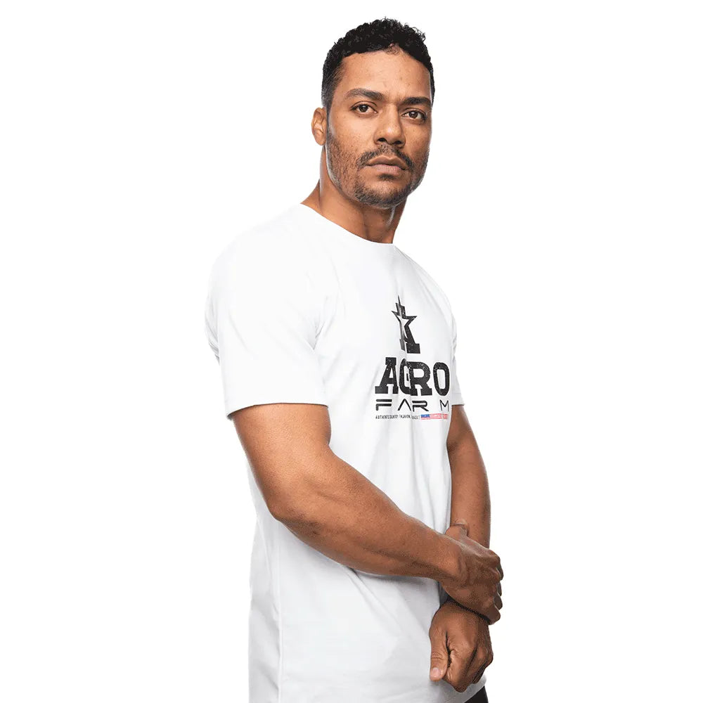 Camiseta Country Masculina Manga Curta Agro Farm Bandeira USA