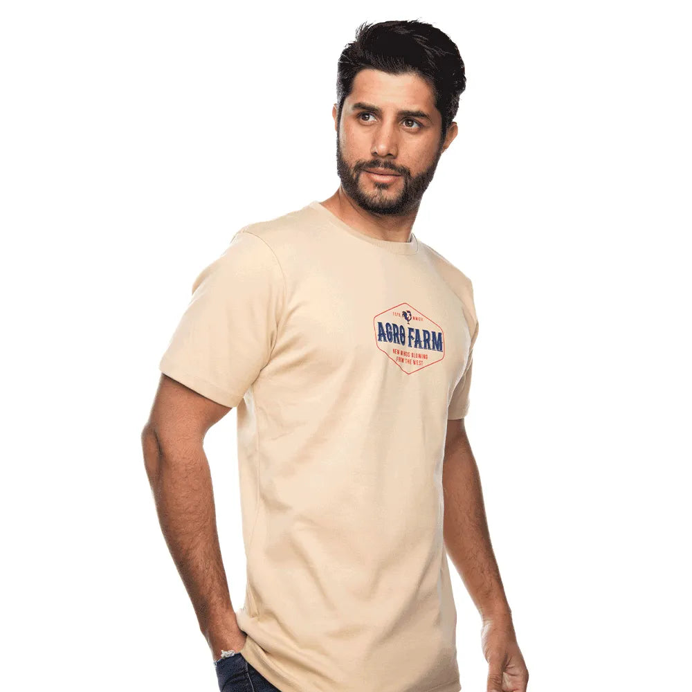 Camiseta Country Masculina Manga Curta Agro Farm New Winds