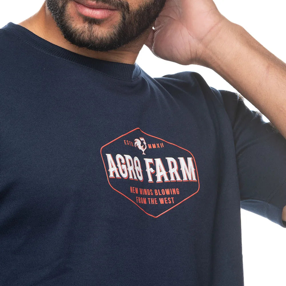Camiseta Country Masculina Manga Curta Agro Farm New Winds