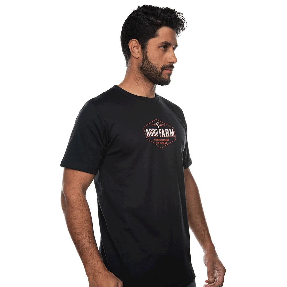 Camiseta Country Masculina Manga Curta Agro Farm New Winds