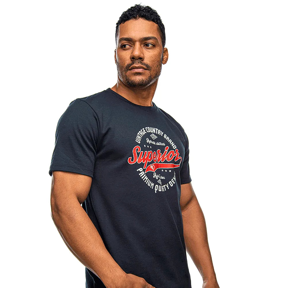 Camiseta Country Masculina Manga Curta Agro Farm Superior