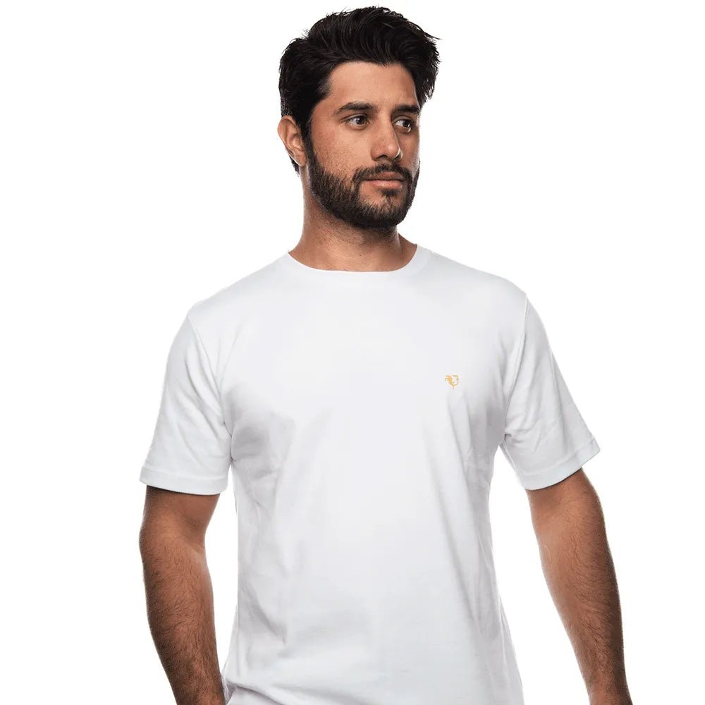 Camiseta Masculina Manga Curta Agro Farm Rooster Logo Clássica